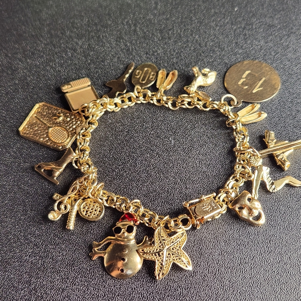 Massive 14k Vintage charm bracelet
